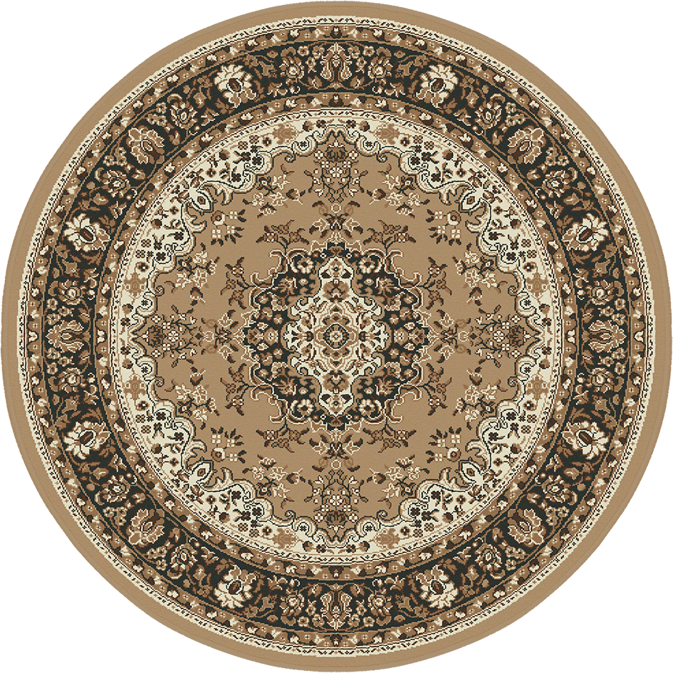 Nain Klassiek Medaillon - Rond - Laagpolig Oosters Vloerkleed - Vintage Tapijt - Beige