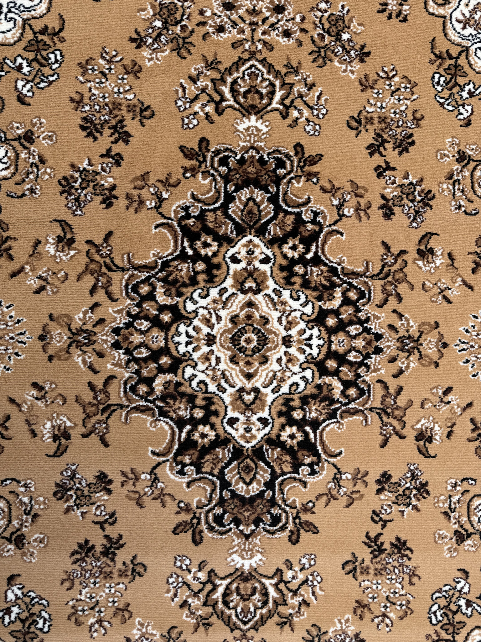 Nain Klassiek Medaillon - Rond - Laagpolig Oosters Vloerkleed - Vintage Tapijt - Beige