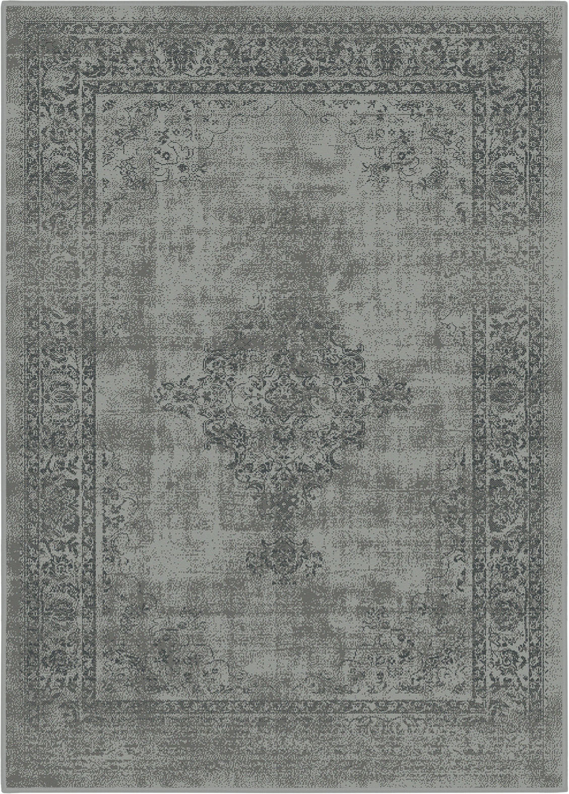 Istanbul Vintage - Laagpolig Vloerkleed - Retro Tapijt - Grijs