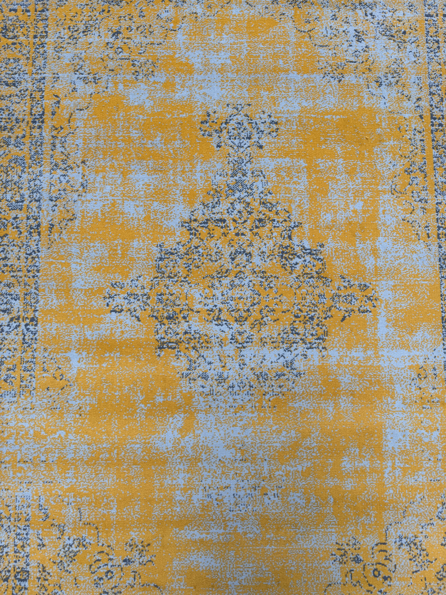 Istanbul Vintage - Laagpolig Vloerkleed - Retro Tapijt - Mosterd Geel