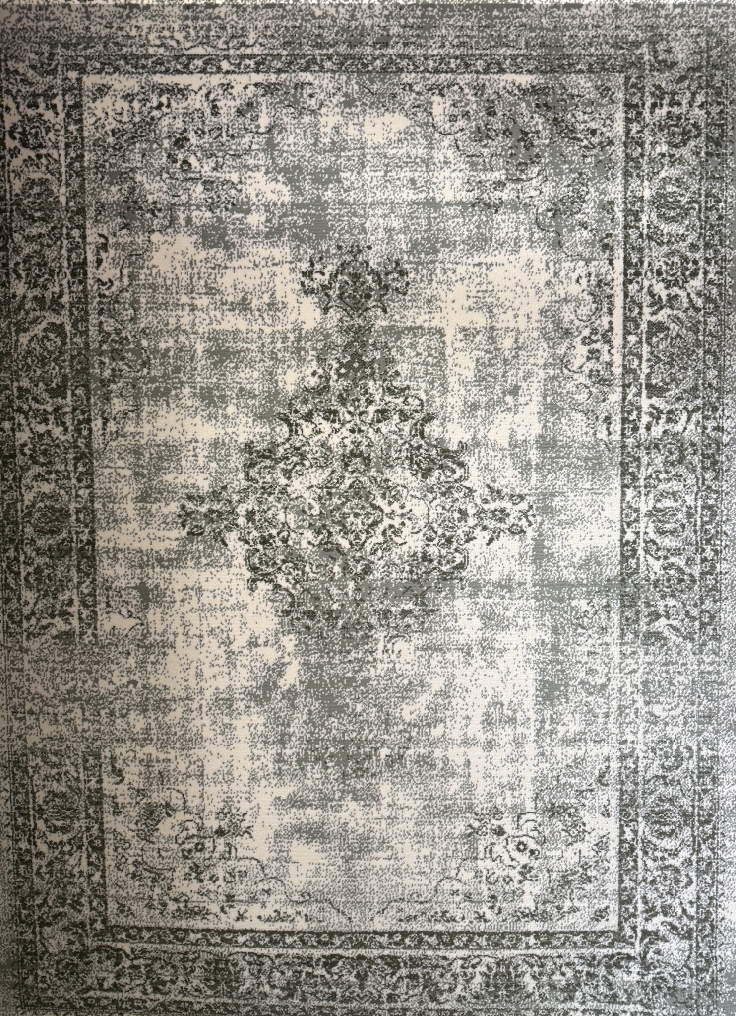 Istanbul Vintage - Laagpolig Vloerkleed - Retro Tapijt - Creme Groen