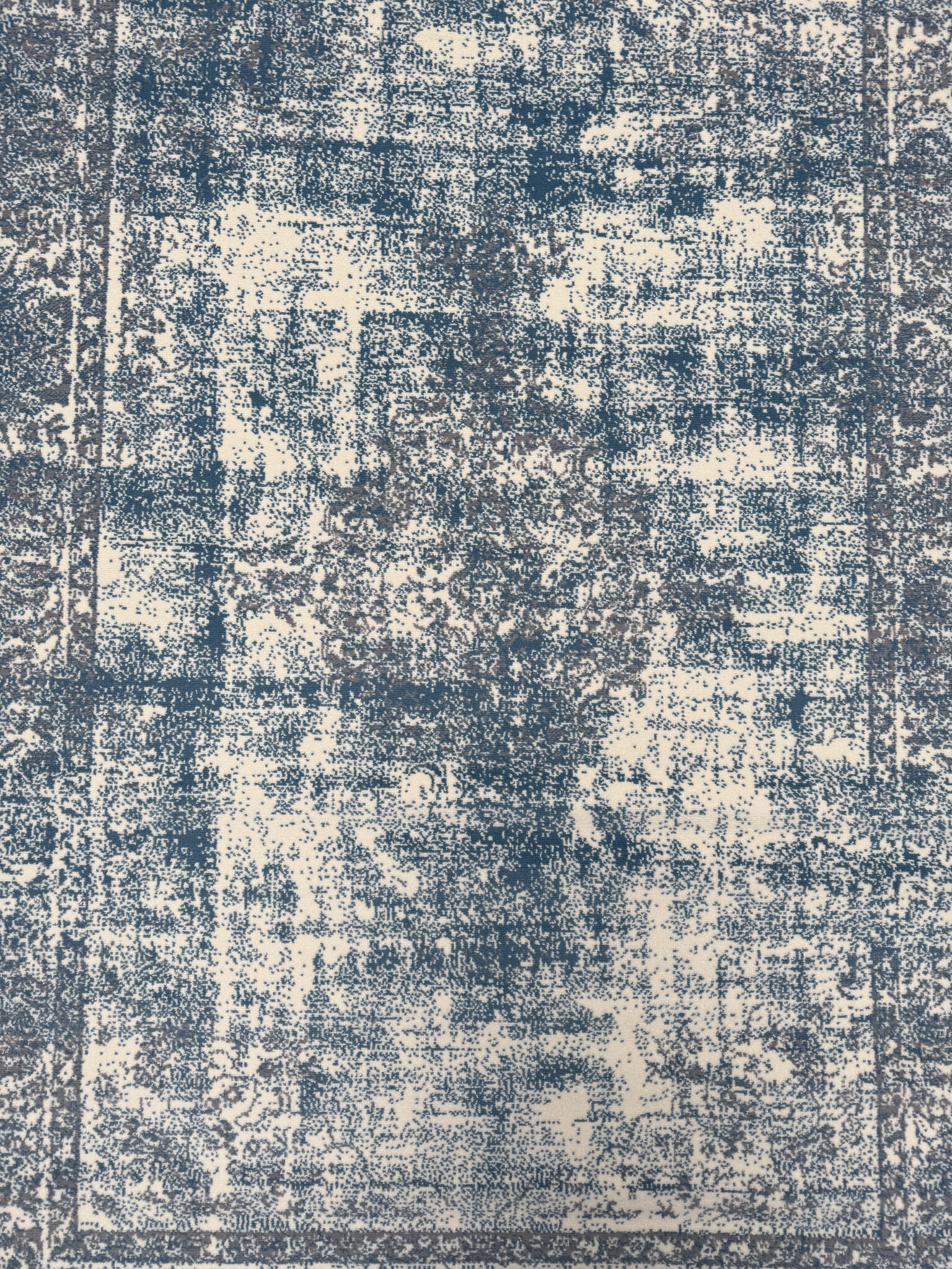 Istanbul Vintage - Laagpolig Vloerkleed - Retro Tapijt - Creme Blauw