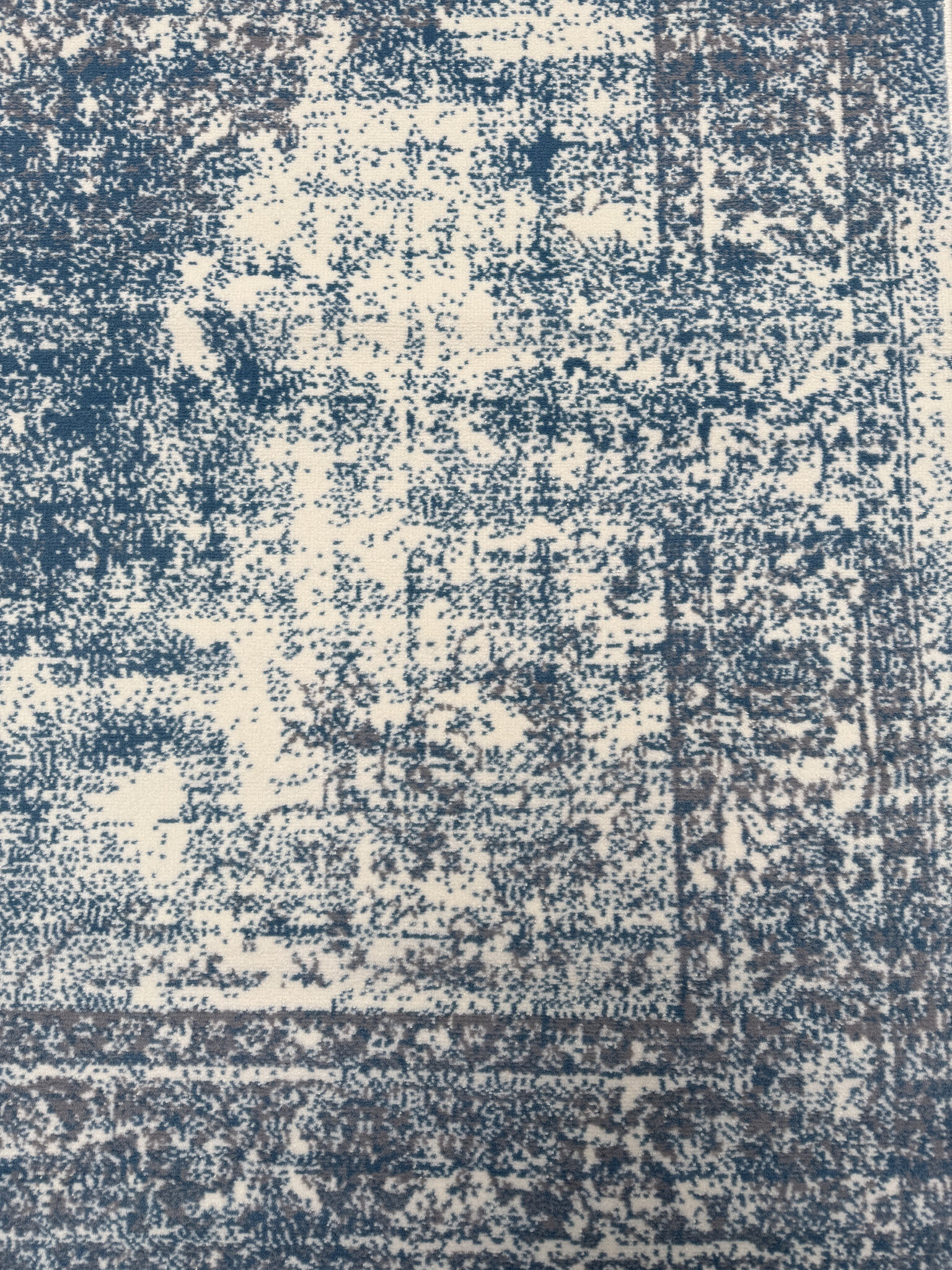 Istanbul Vintage - Laagpolig Vloerkleed - Retro Tapijt - Creme Blauw