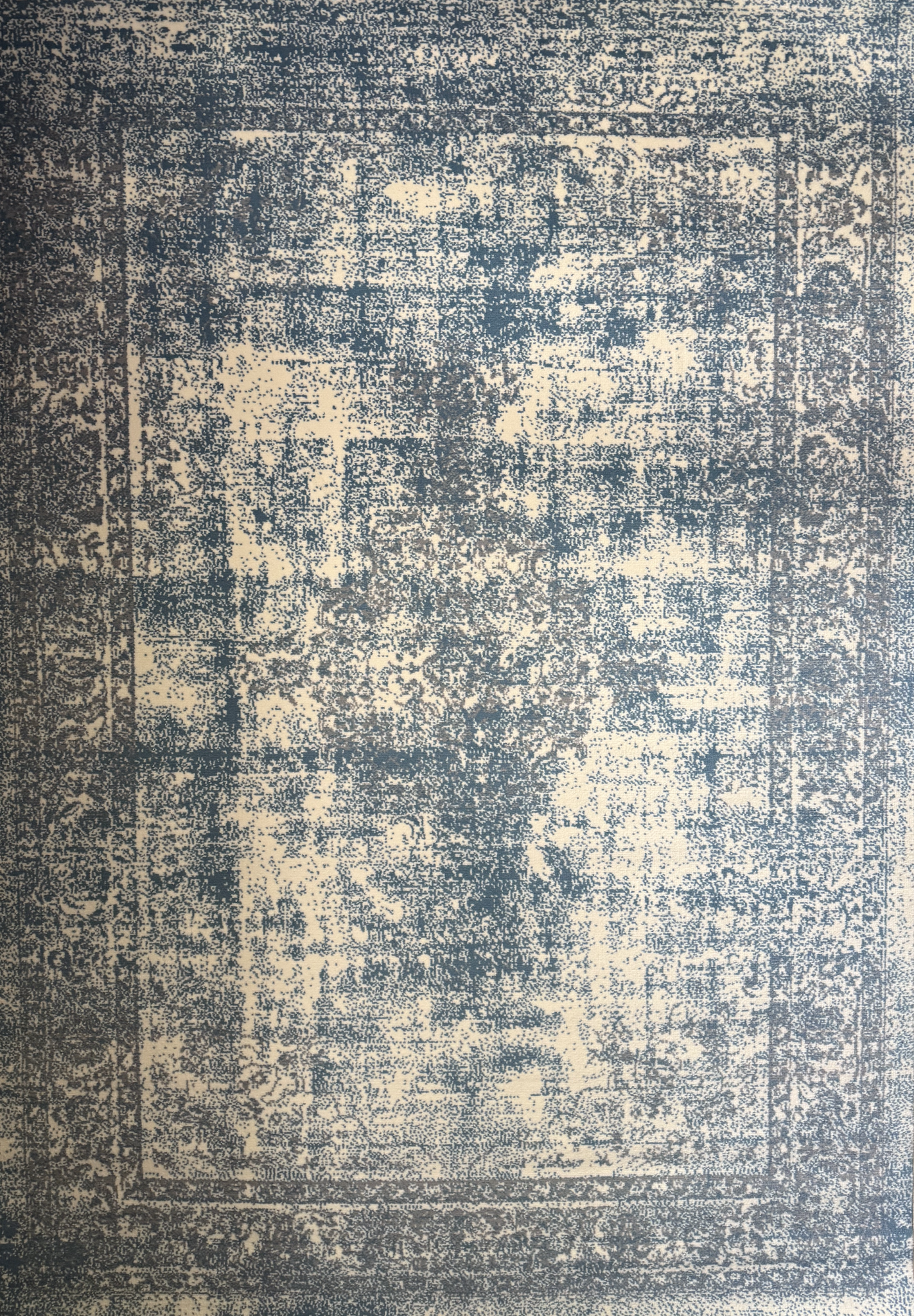 Istanbul Vintage - Laagpolig Vloerkleed - Retro Tapijt - Creme Blauw