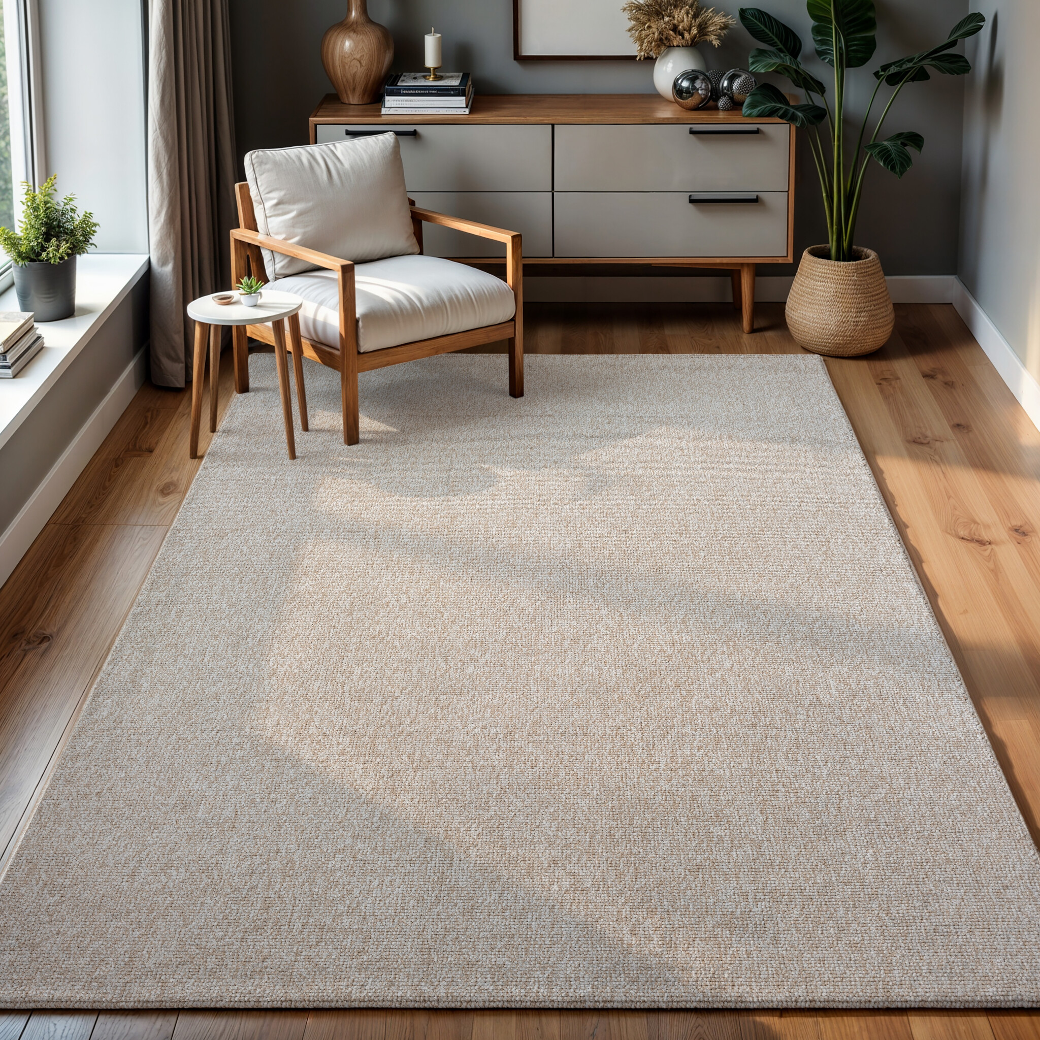 Plus Geweven Design - Beige Creme