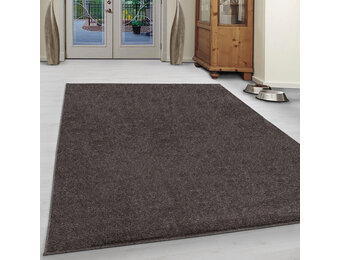 Outlet- Basics Effen Vloerkleed Bruin Laagpolig