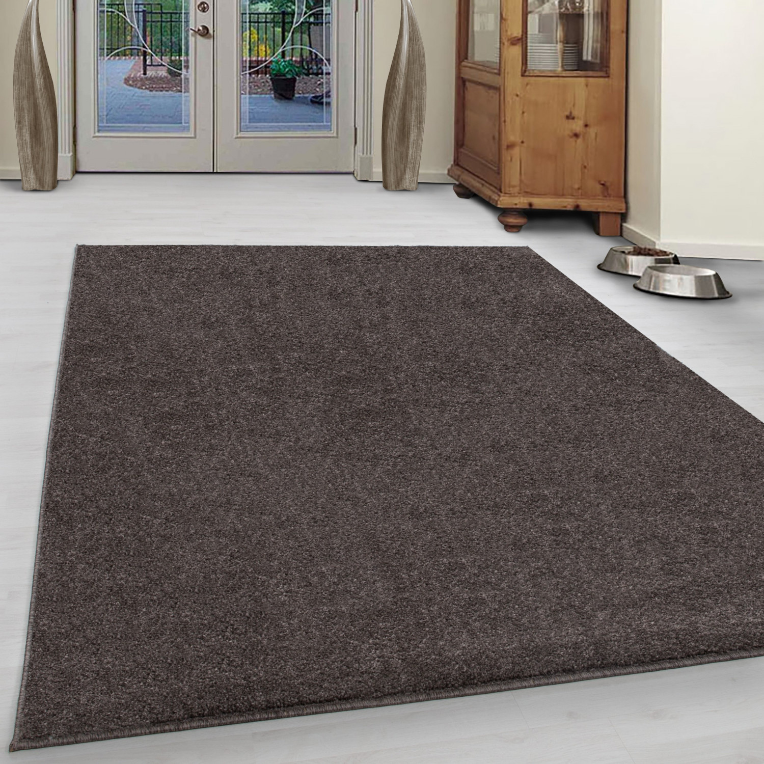 Outlet- Basics Effen Vloerkleed Bruin Laagpolig