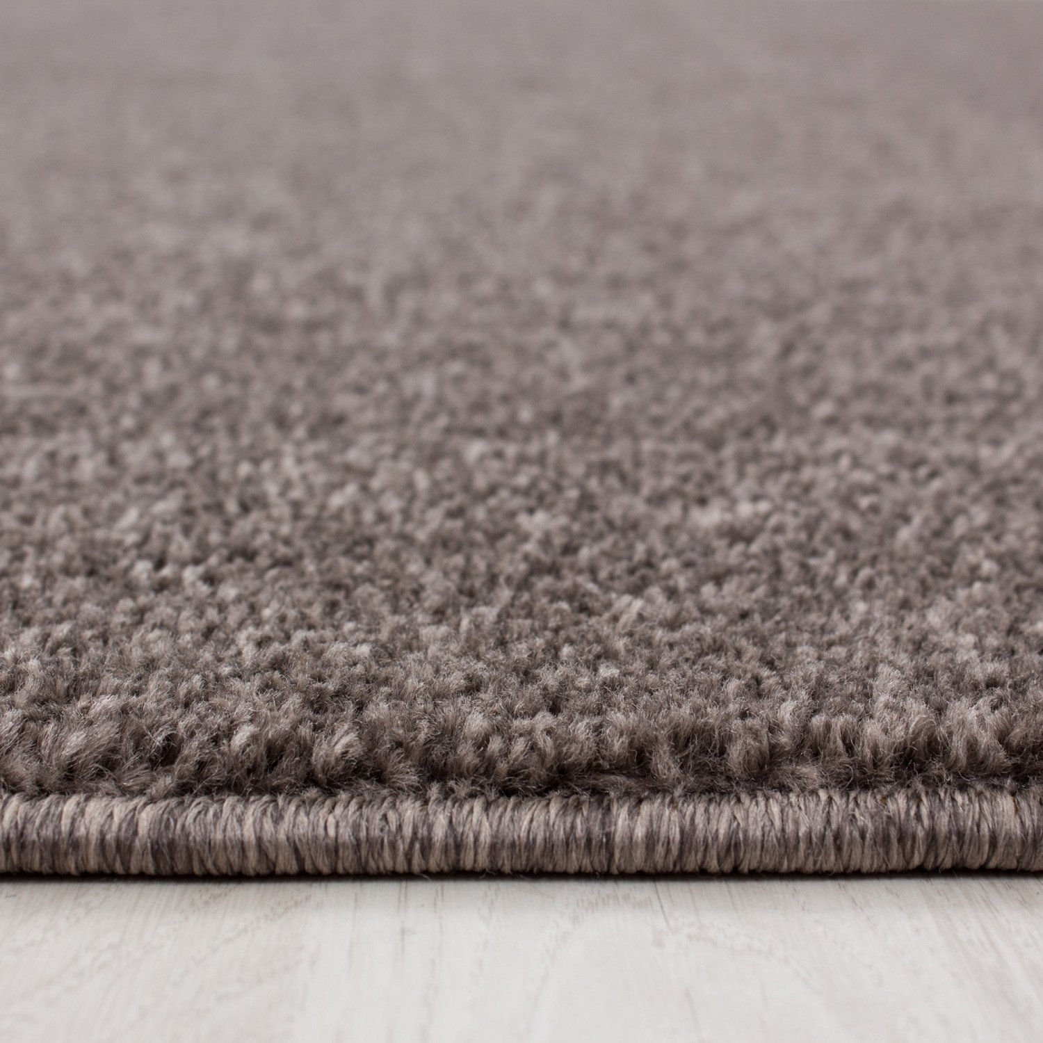 Rond Basic Effen Vloerkleed Bruin