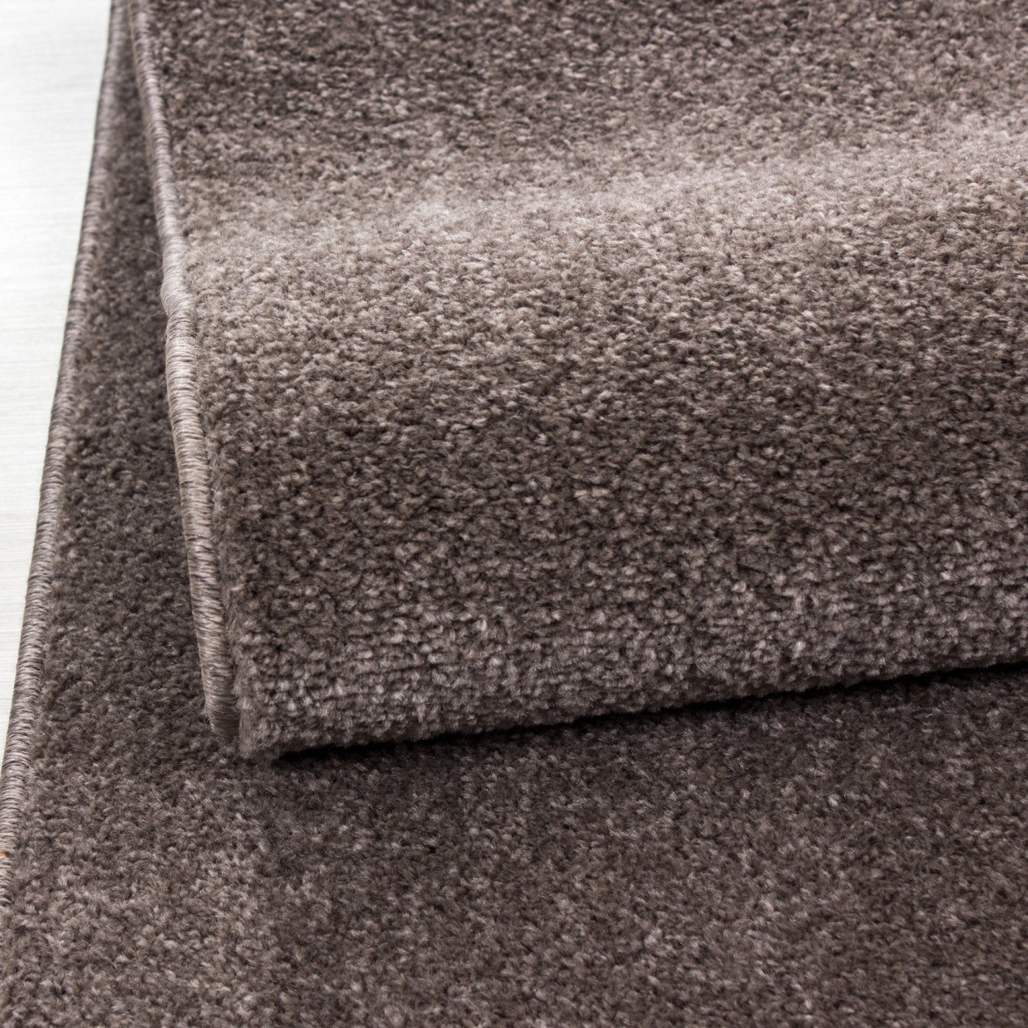 Outlet - Basics Effen Rond Vloerkleed Bruin Laagpolig