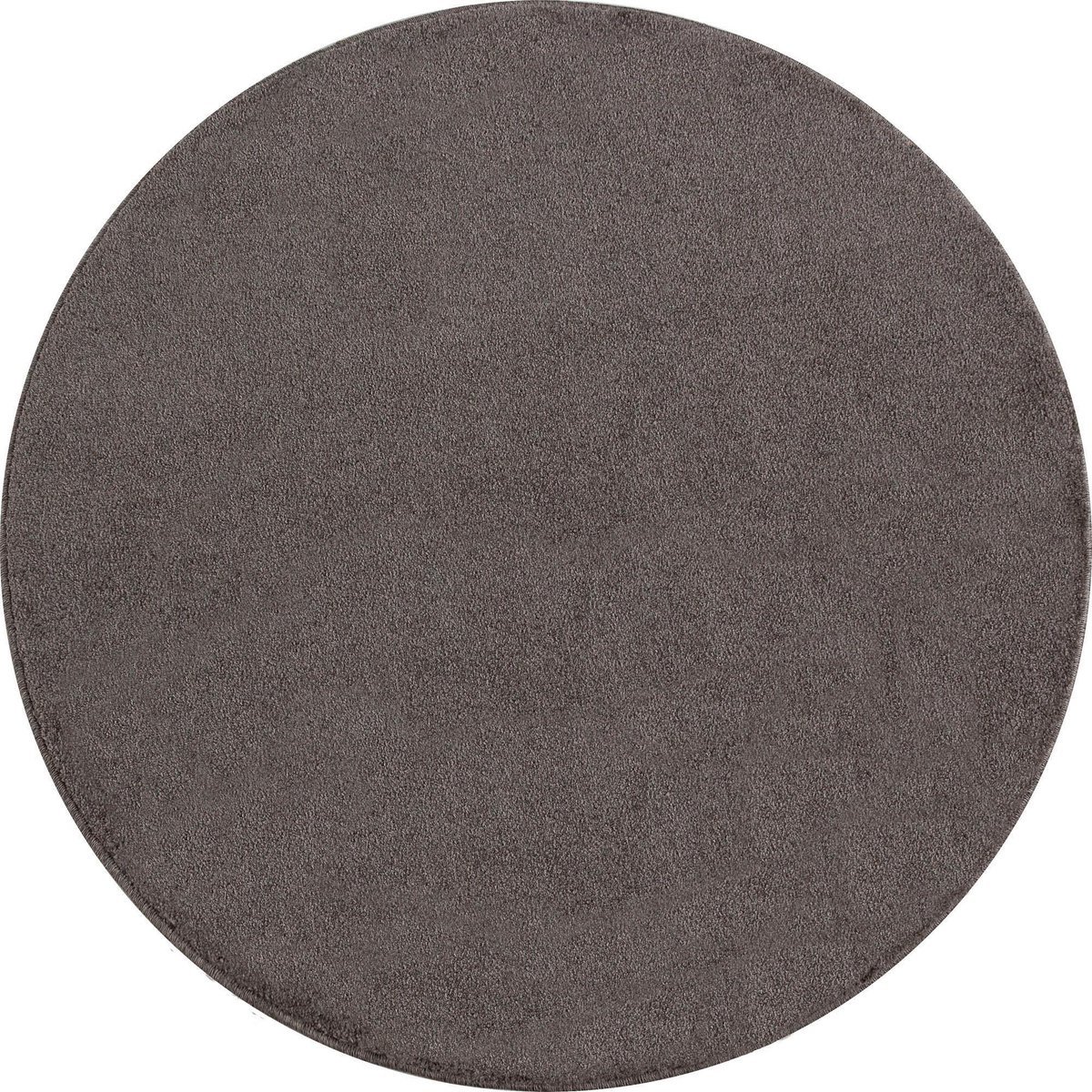 Rond Basic Effen Vloerkleed Bruin