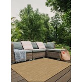 Brussels Uni Buitenkleed – Vierkant - Effen Indoor & Outdoor Vloerkleed – Tuinkleed, Balkonkleed – Jute Beige