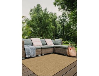 Brussels Uni Buitenkleed – Vierkant - Effen Indoor & Outdoor Vloerkleed – Tuinkleed, Balkonkleed – Jute Beige