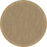 Brussels Uni Kader Buitenkleed – Rond - Indoor & Outdoor Vloerkleed – Tuinkleed, Balkonkleed – Jute Beige