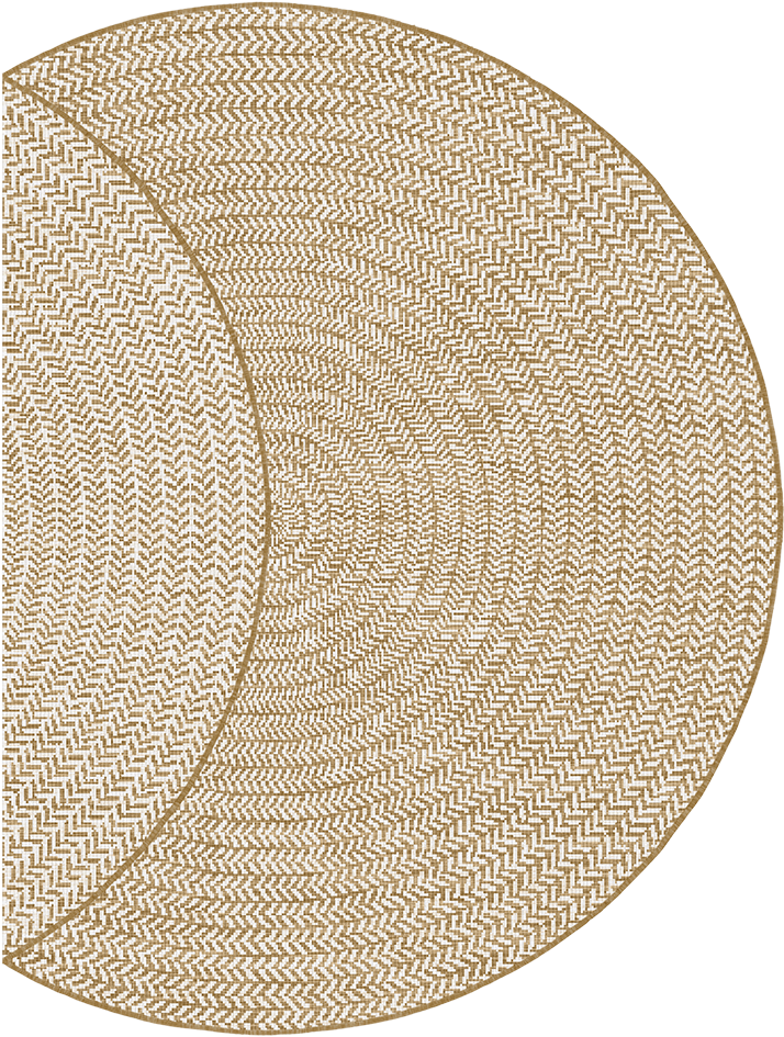 Brussels Vintage Buitenkleed – Rond - Indoor & Outdoor Vloerkleed – Tuinkleed, Balkonkleed – Jute Beige Wit