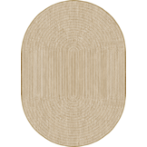 Brussels Vintage Buitenkleed – Ovaal - Effen Indoor & Outdoor Vloerkleed – Tuinkleed, Balkonkleed – Jute Beige Wit