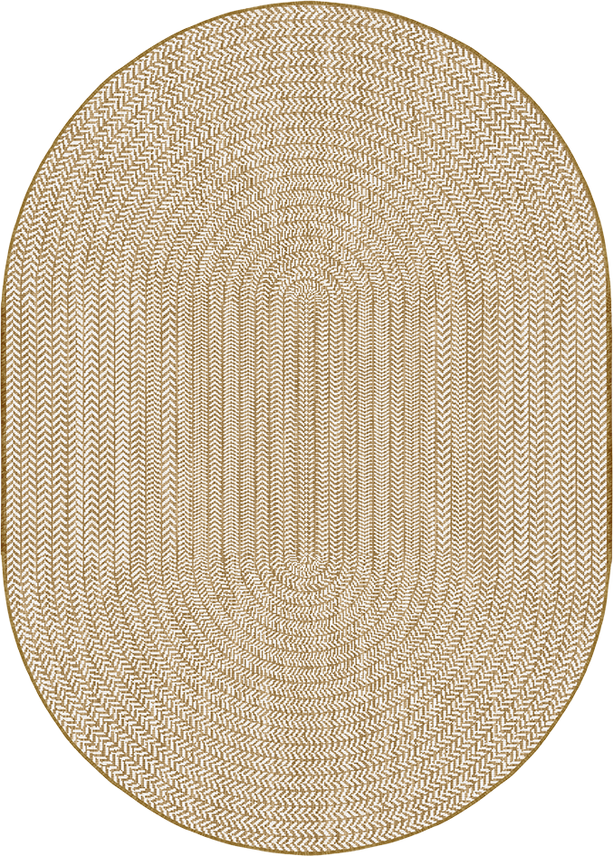 Brussels Vintage Buitenkleed – Ovaal - Effen Indoor & Outdoor Vloerkleed – Tuinkleed, Balkonkleed – Jute Beige Wit