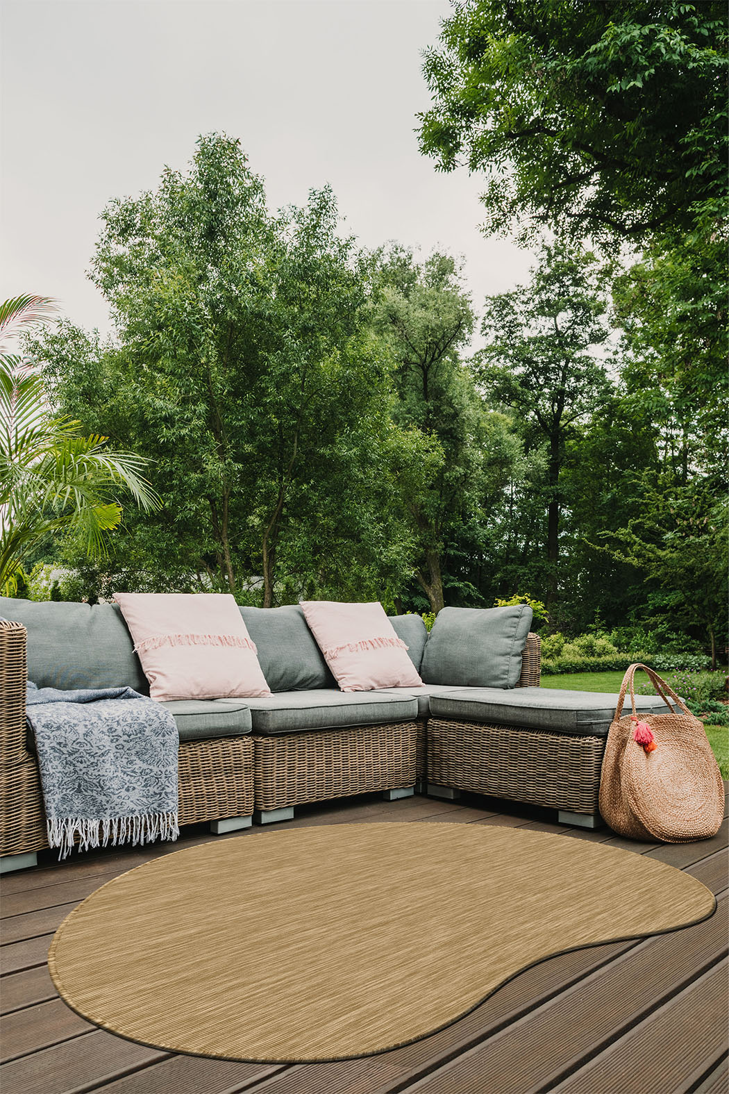 Brussels Uni Buitenkleed – Organisch - Effen Indoor & Outdoor Vloerkleed – Tuinkleed, Balkonkleed – Jute Beige