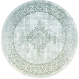 Istanbul Vintage - Laagpolig Vloerkleed - Rond - Retro Tapijt - Creme Groen
