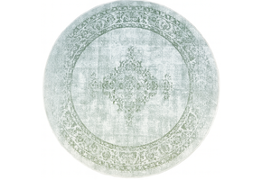 Istanbul Vintage - Laagpolig Vloerkleed - Rond - Retro Tapijt - Creme Groen