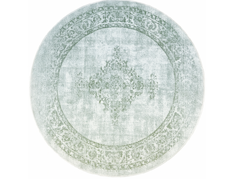 Istanbul Vintage - Laagpolig Vloerkleed - Rond - Retro Tapijt - Creme Groen