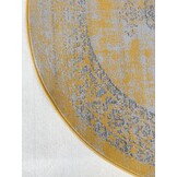 Istanbul Vintage - Laagpolig Vloerkleed - Rond - Retro Tapijt - Geel
