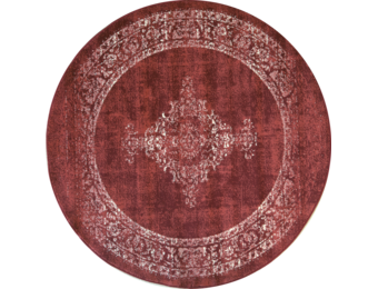 Istanbul Vintage - Laagpolig Vloerkleed - Rond - Retro Tapijt - Rood