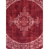Istanbul Vintage - Laagpolig Vloerkleed - Rond - Retro Tapijt - Rood
