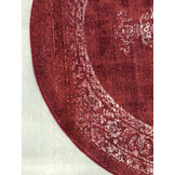 Istanbul Vintage - Laagpolig Vloerkleed - Rond - Retro Tapijt - Rood