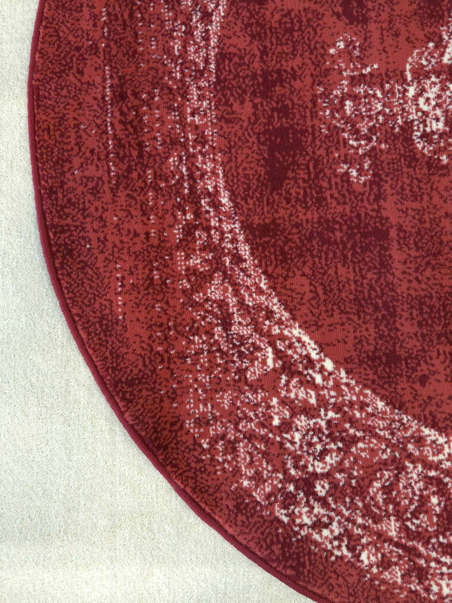 Istanbul Vintage - Laagpolig Vloerkleed - Rond - Retro Tapijt - Rood