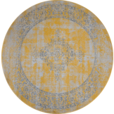 Istanbul Vintage - Laagpolig Vloerkleed - Rond - Retro Tapijt - Geel