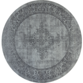 Istanbul Vintage - Laagpolig Vloerkleed - Rond - Retro Tapijt - Grijs