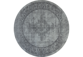 Istanbul Vintage - Laagpolig Vloerkleed - Rond - Retro Tapijt - Grijs