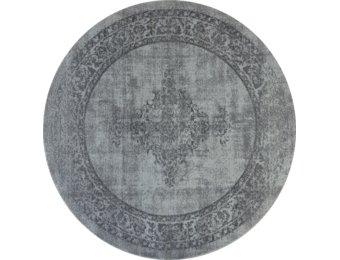 Istanbul Vintage - Laagpolig Vloerkleed - Rond - Retro Tapijt - Grijs