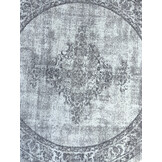 Istanbul Vintage - Laagpolig Vloerkleed - Rond - Retro Tapijt - Grijs