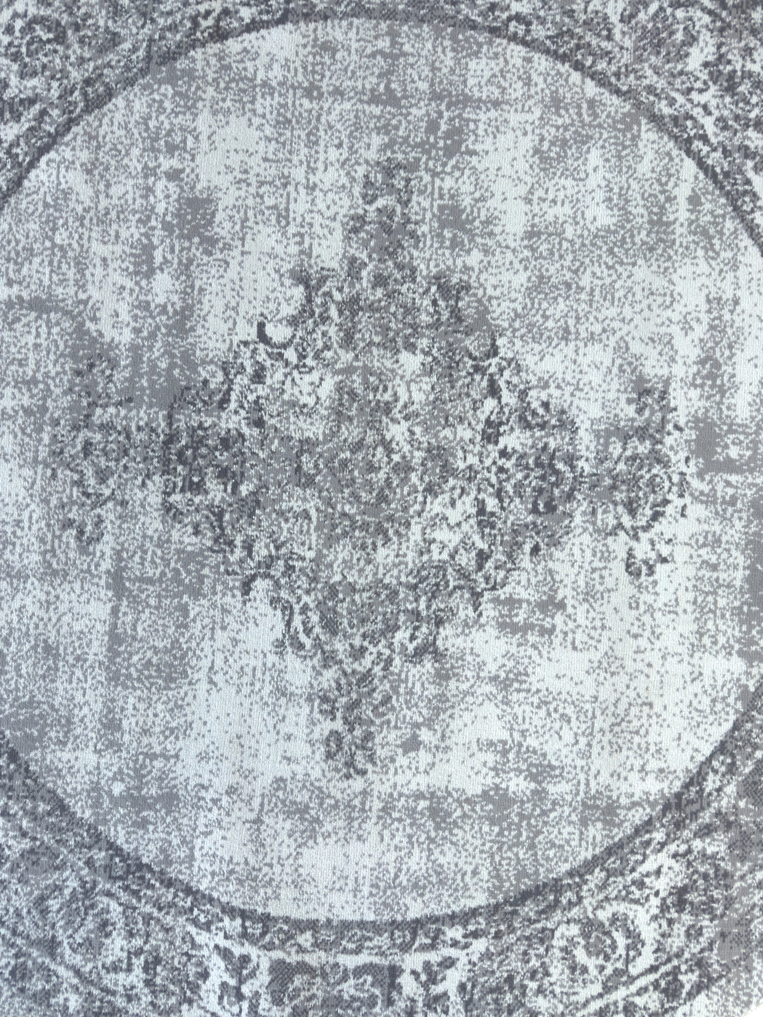 Istanbul Vintage - Laagpolig Vloerkleed - Rond - Retro Tapijt - Grijs