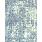 Istanbul Vintage - Laagpolig Vloerkleed - Rond - Retro Tapijt - Creme Blauw