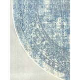 Istanbul Vintage - Laagpolig Vloerkleed - Rond - Retro Tapijt - Creme Blauw