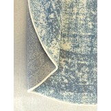 Istanbul Vintage - Laagpolig Vloerkleed - Rond - Retro Tapijt - Creme Blauw