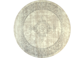 Istanbul Vintage - Laagpolig Vloerkleed - Rond - Retro Tapijt - Creme