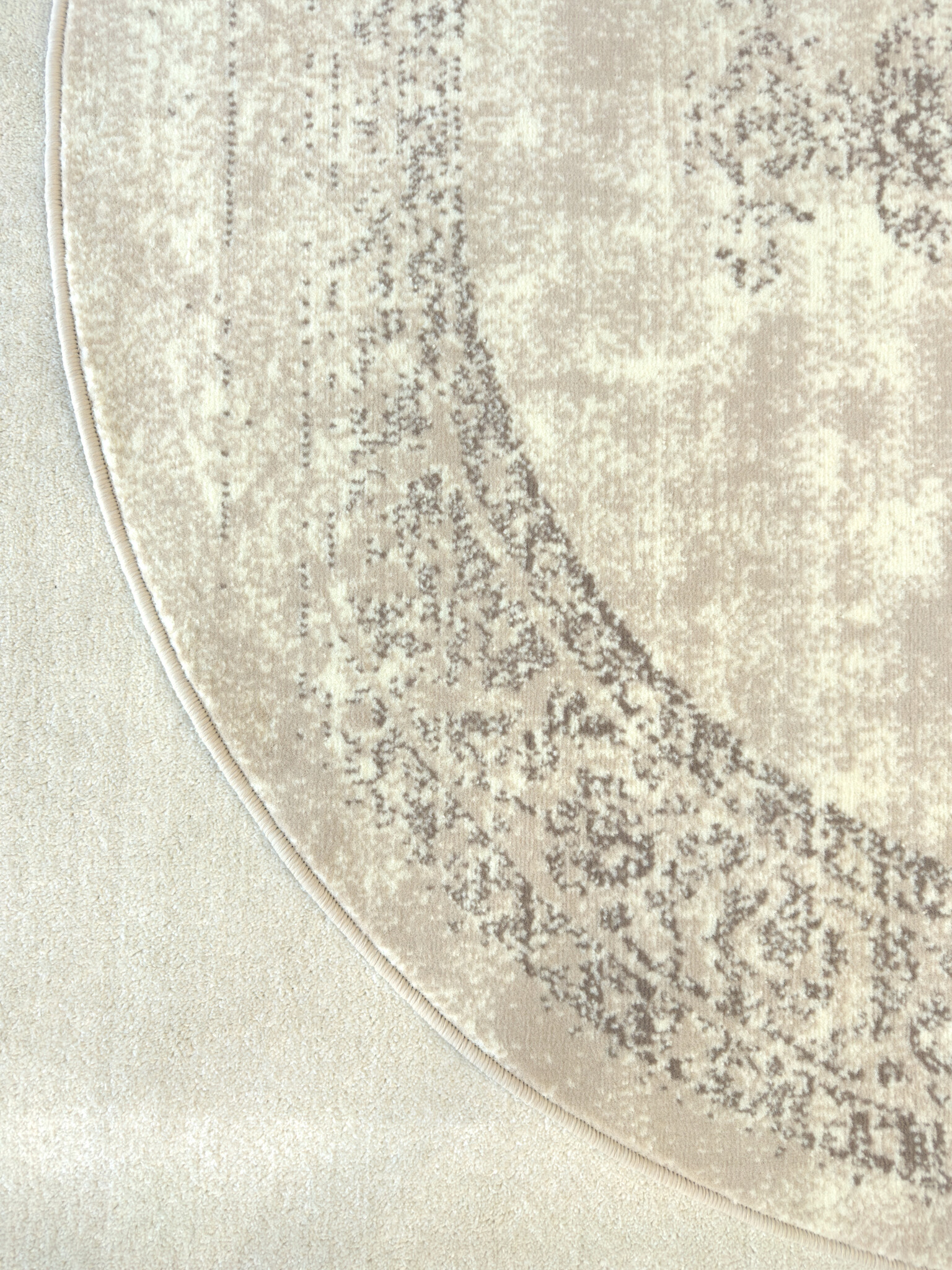 Istanbul Vintage - Laagpolig Vloerkleed - Rond - Retro Tapijt - Creme