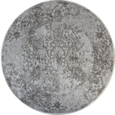 Brussels Vintage Buitenkleed – Rond - Indoor & Outdoor Vloerkleed – Tuinkleed, Balkonkleed – Creme Beige