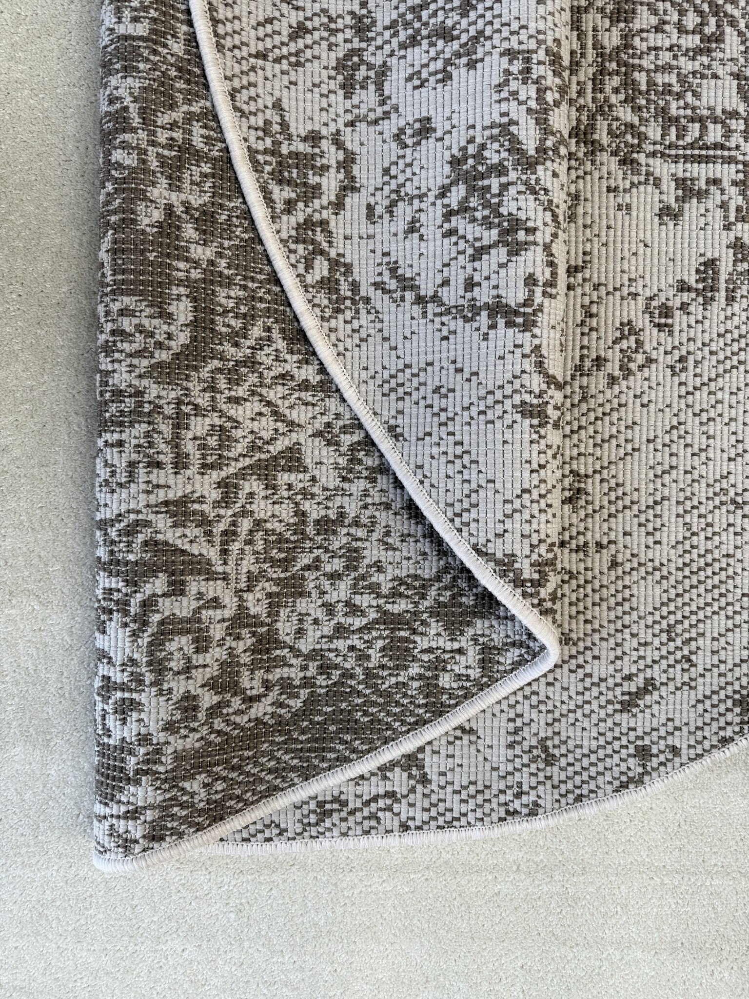 Brussels Vintage Buitenkleed – Rond - Indoor & Outdoor Vloerkleed – Tuinkleed, Balkonkleed – Creme Beige