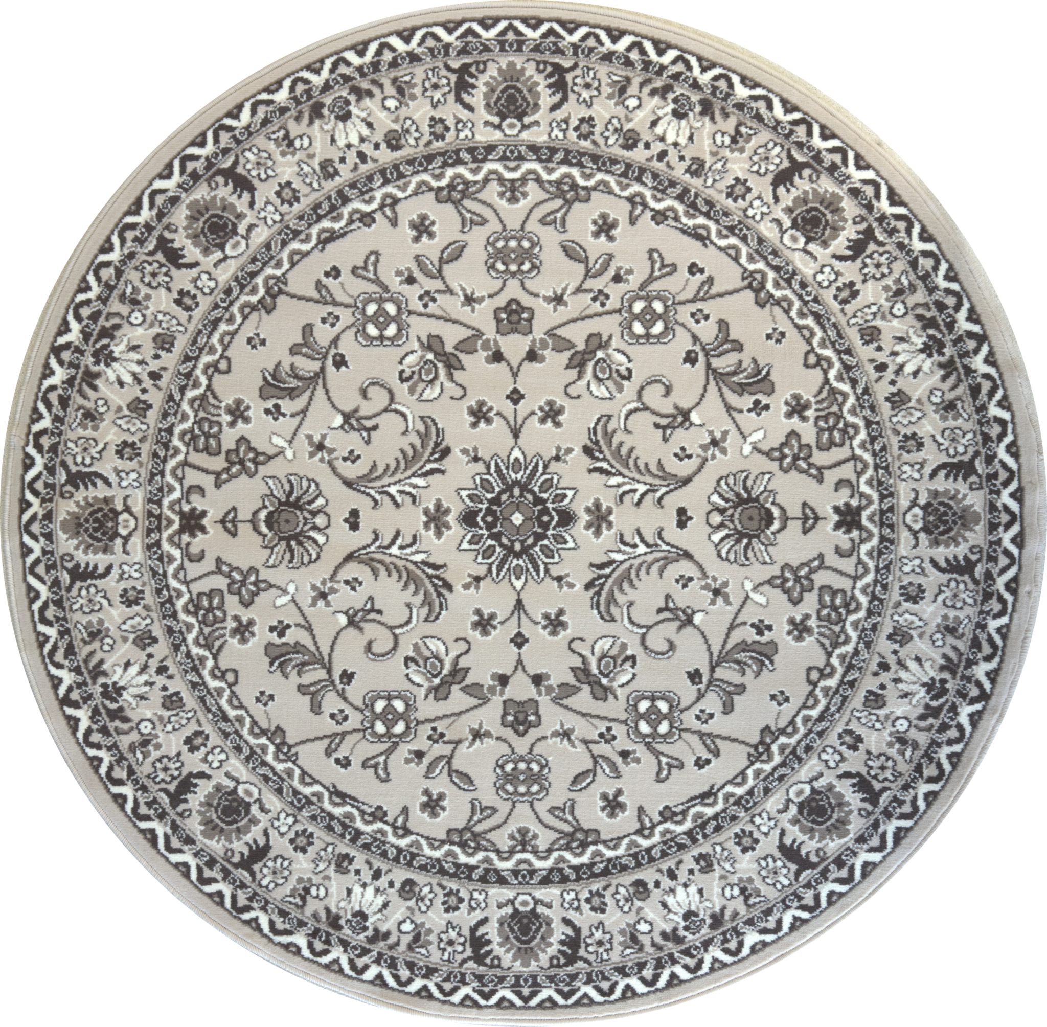Nain Klassiek - Rond - Laagpolig Oosters Vloerkleed - Vintage Tapijt - Creme