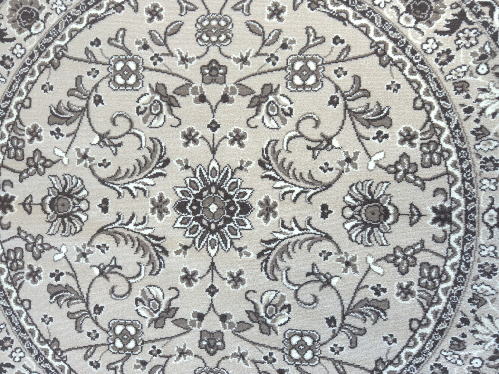 Nain Klassiek - Rond - Laagpolig Oosters Vloerkleed - Vintage Tapijt - Creme