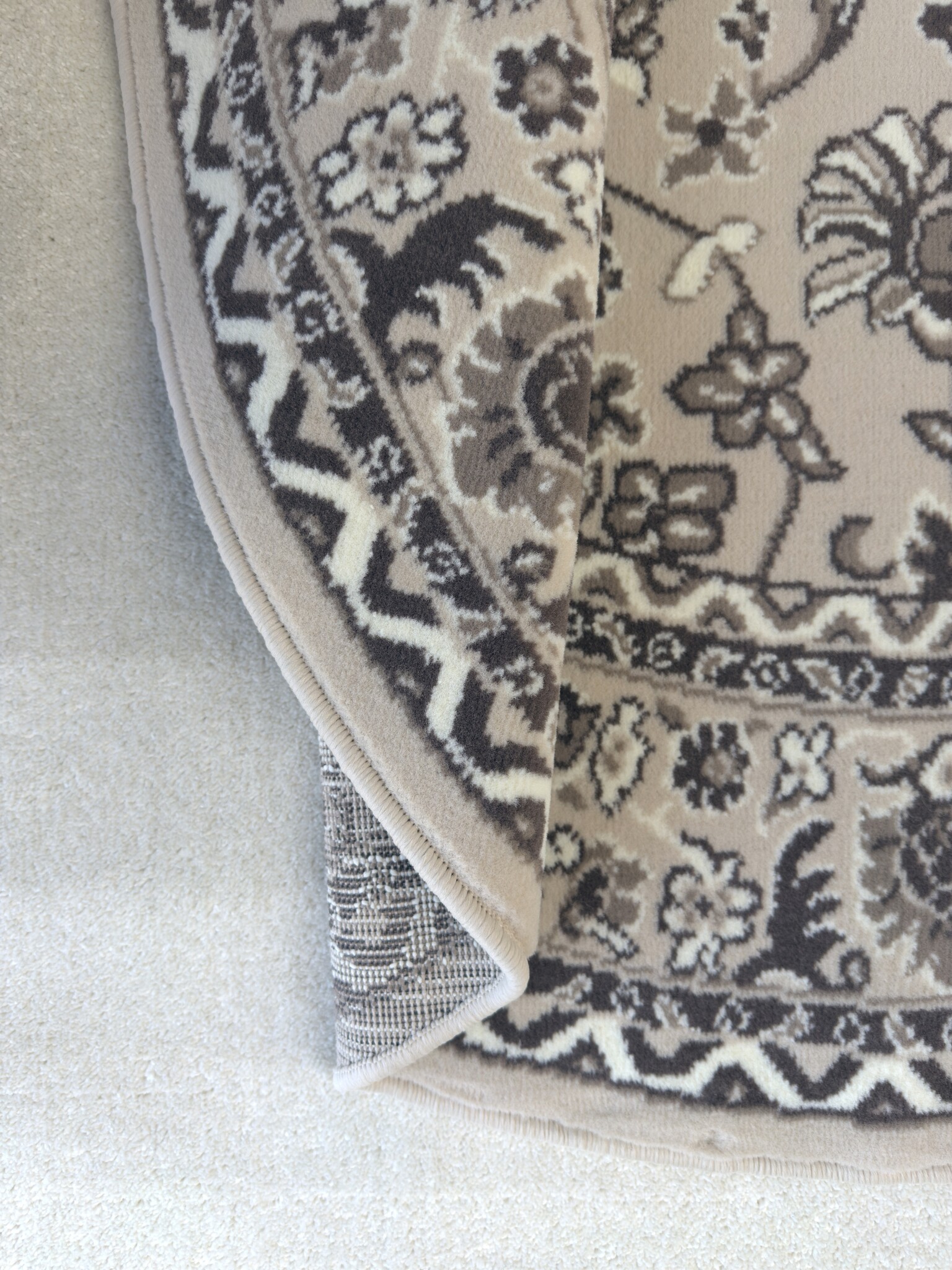 Nain Klassiek - Rond - Laagpolig Oosters Vloerkleed - Vintage Tapijt - Creme