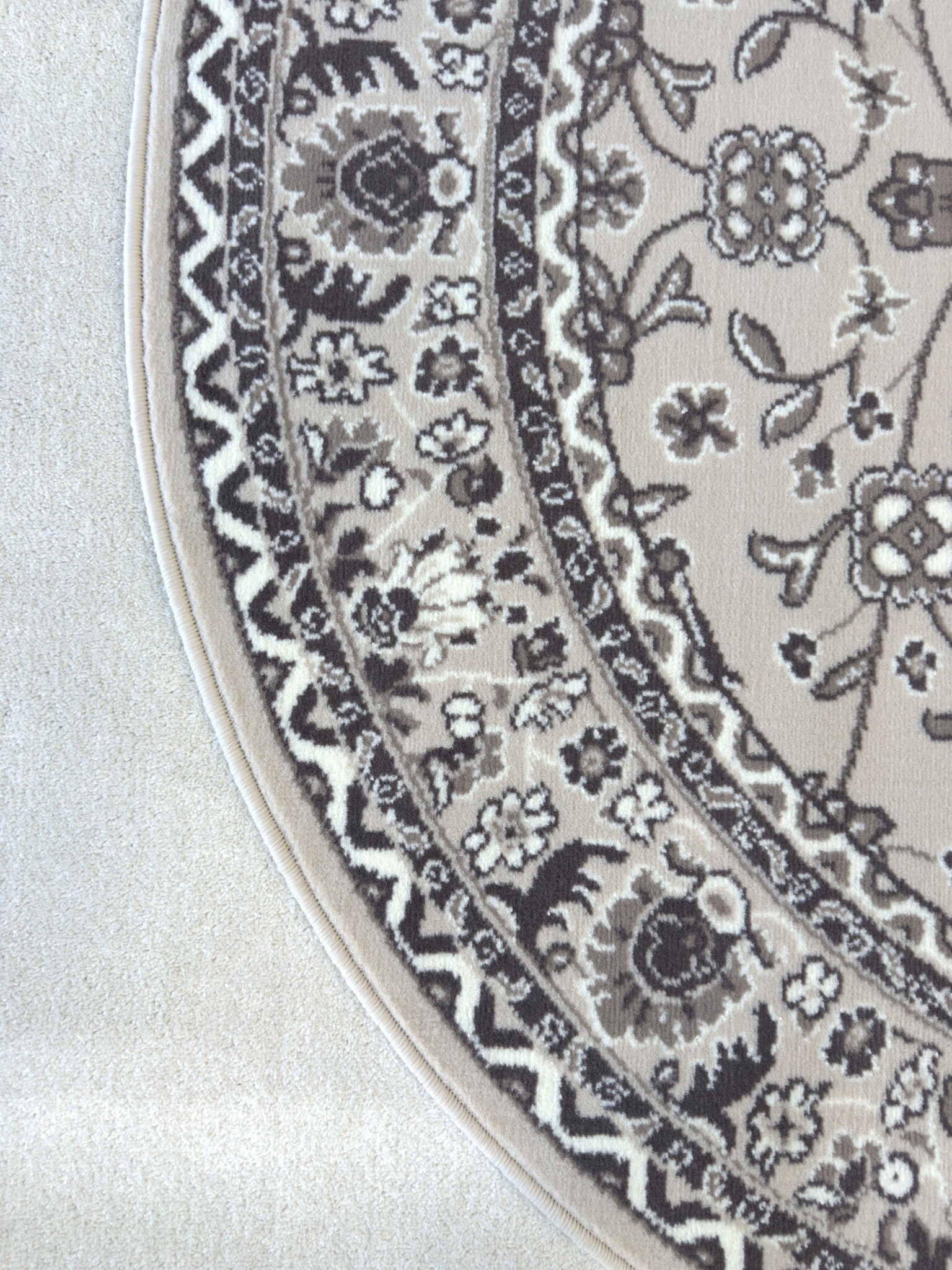 Nain Klassiek - Rond - Laagpolig Oosters Vloerkleed - Vintage Tapijt - Creme