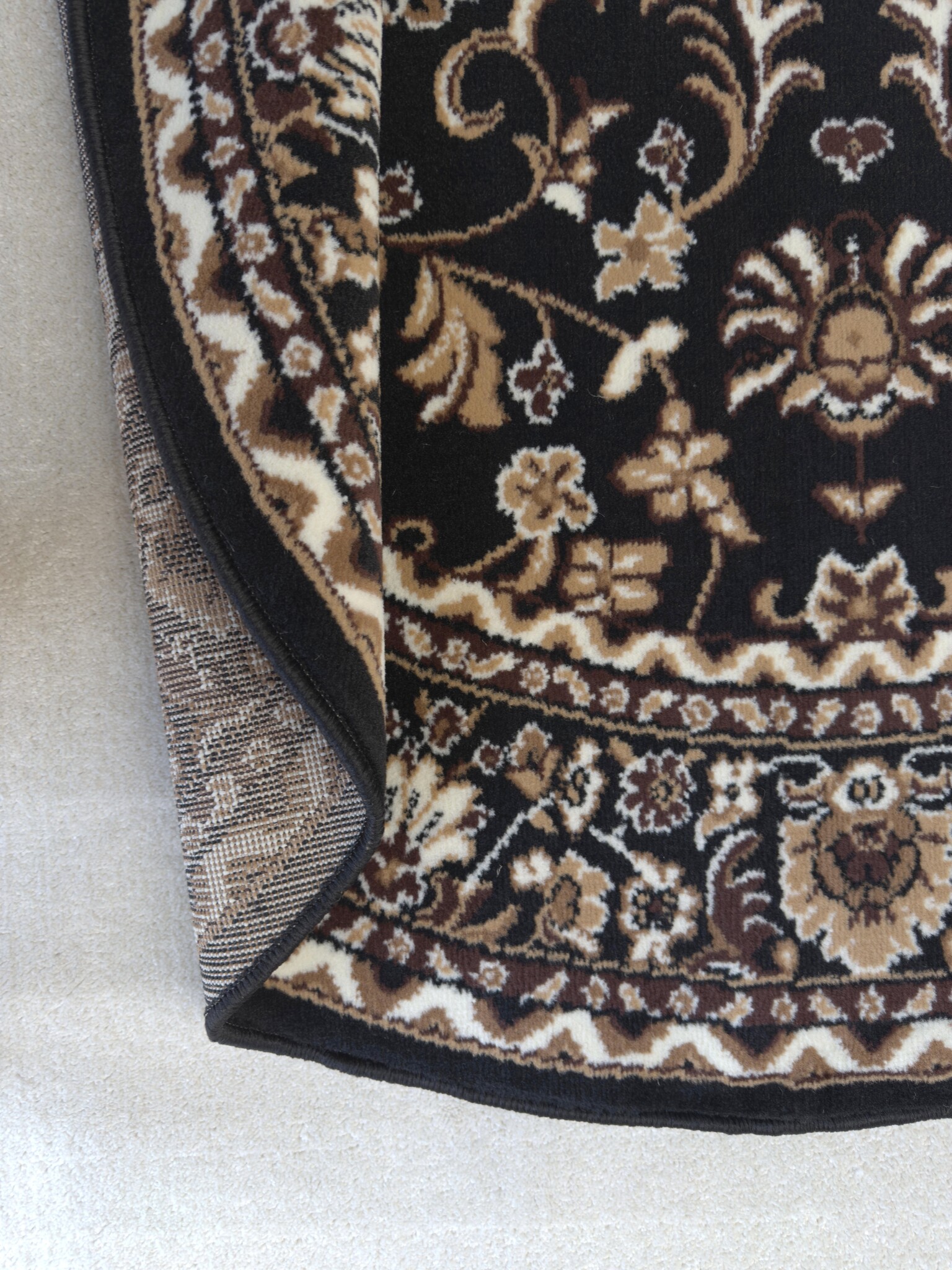 Nain Klassiek - Rond - Laagpolig Oosters Vloerkleed - Vintage Tapijt - Zwart