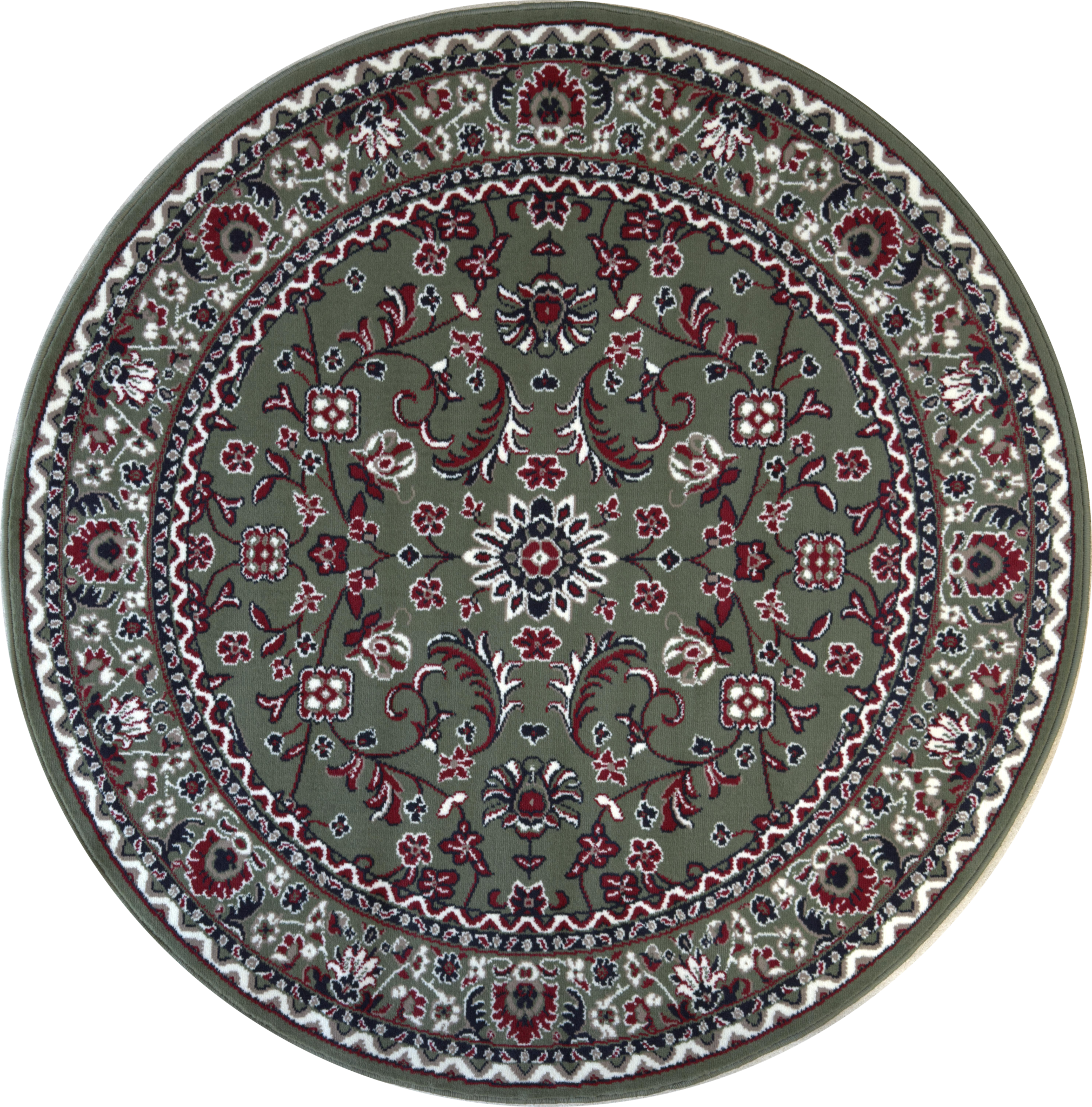 Nain Klassiek - Rond - Laagpolig Oosters Vloerkleed - Vintage Tapijt - Groen