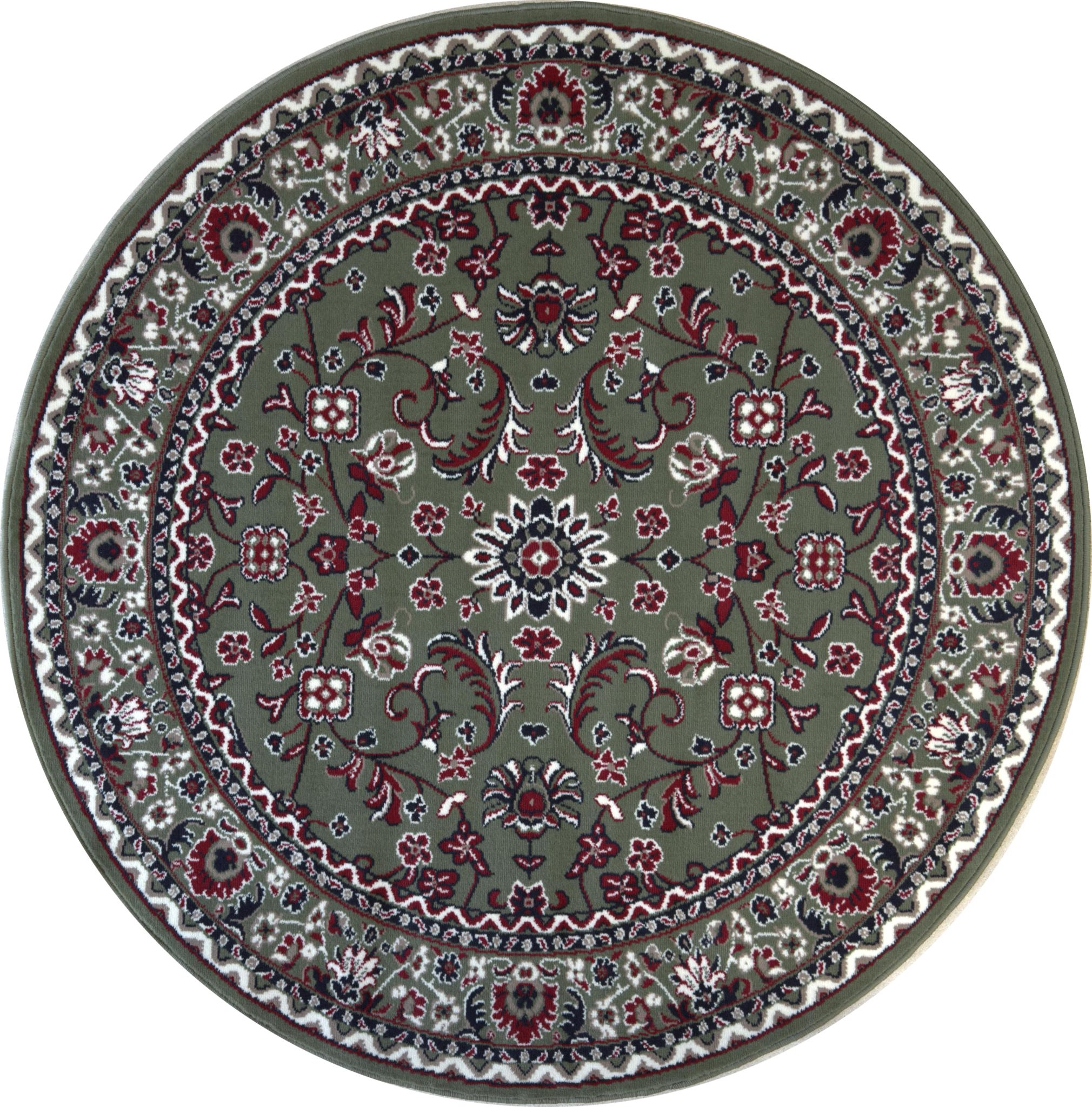 Nain Klassiek - Rond - Laagpolig Oosters Vloerkleed - Vintage Tapijt - Groen