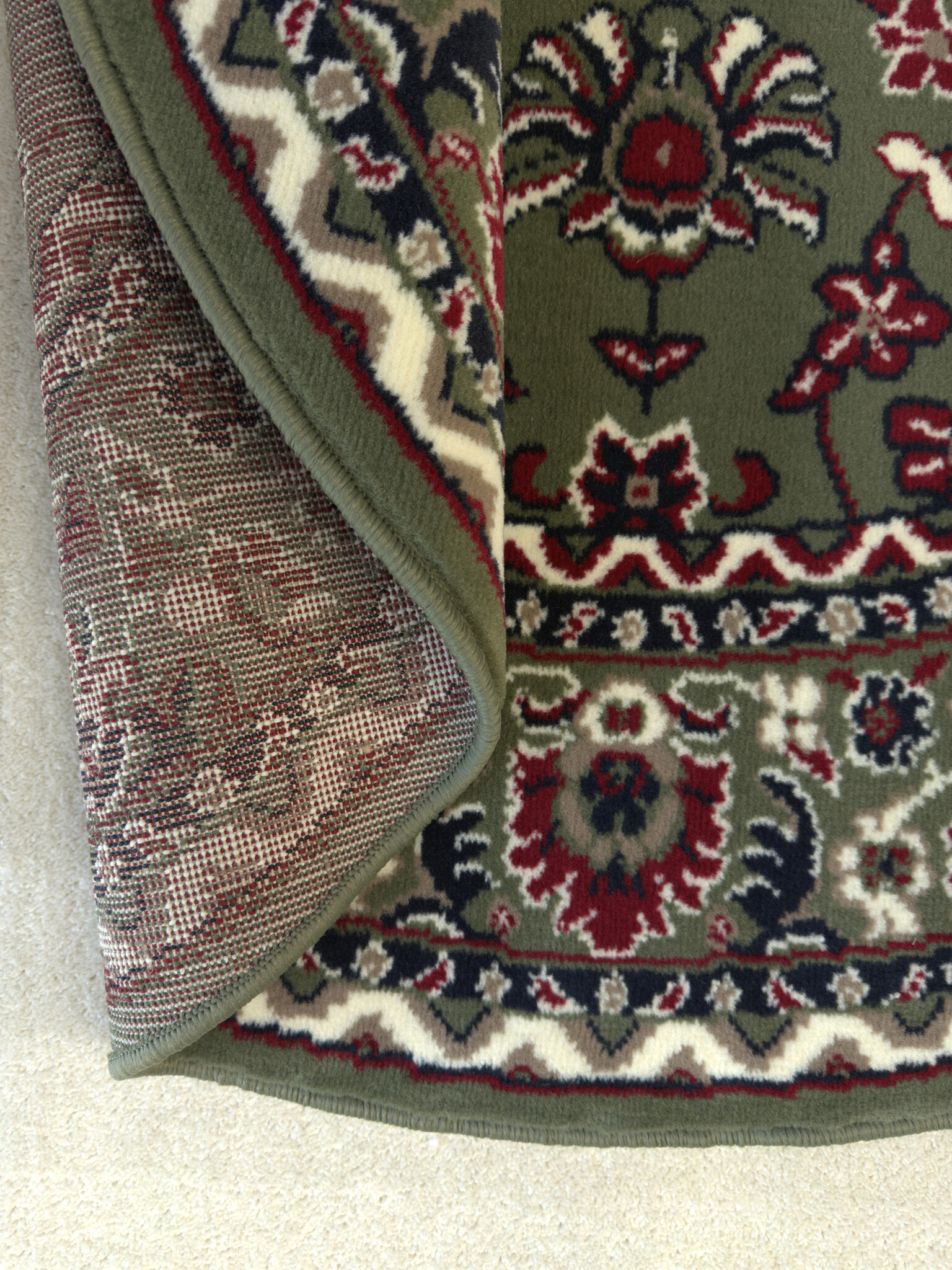 Nain Klassiek - Rond - Laagpolig Oosters Vloerkleed - Vintage Tapijt - Groen
